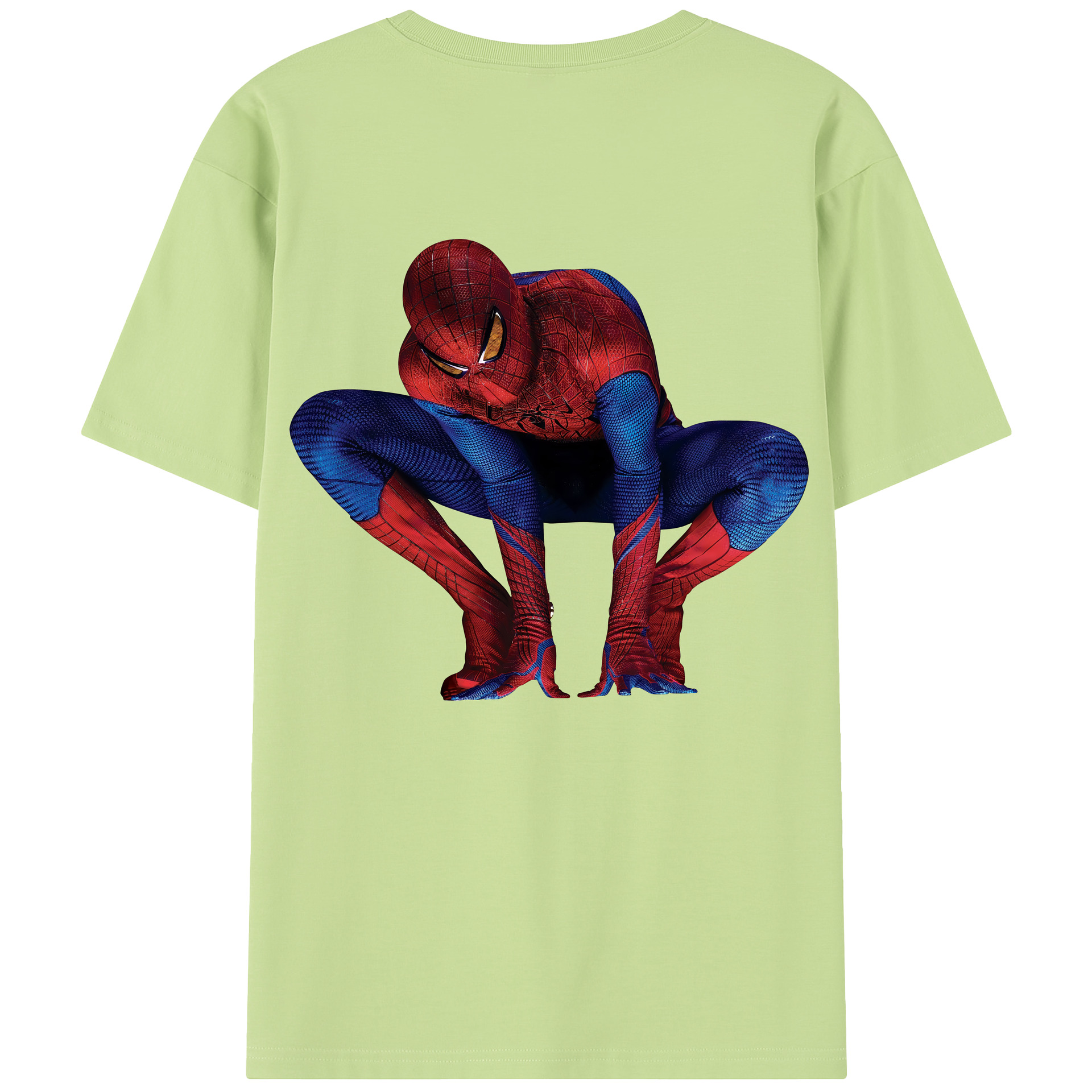 （画像用） Spider Man スパイダーマン 綿100％半袖Tシャツ（背面プリント）